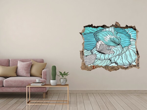 Hole in the wall sticker A floral oasis in concrete