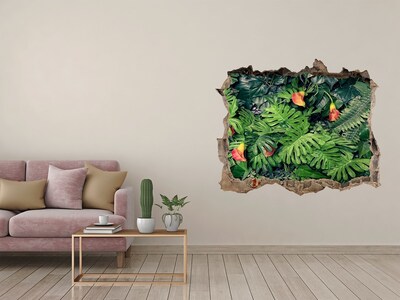Hole wall sticker Tropical garden behind the wall