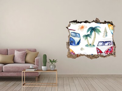 Hole in the wall sticker Retro Caribbean Vacation
