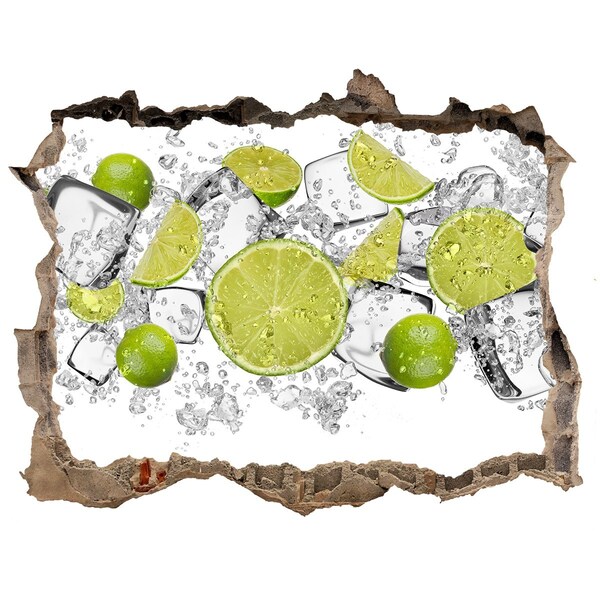 Hole wall sticker A refreshing cocktail with lime