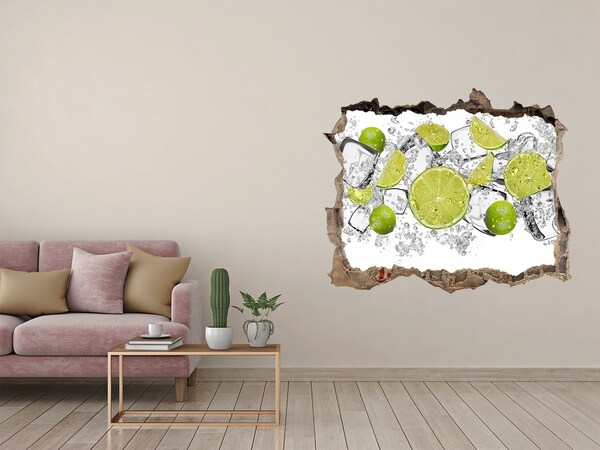 Hole wall sticker A refreshing cocktail with lime