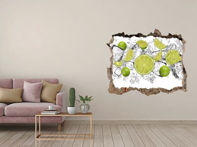 Hole wall sticker A refreshing cocktail with lime