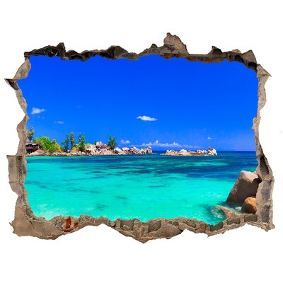 Hole wall sticker Caribbean Beach Through a Hole in the Wall
