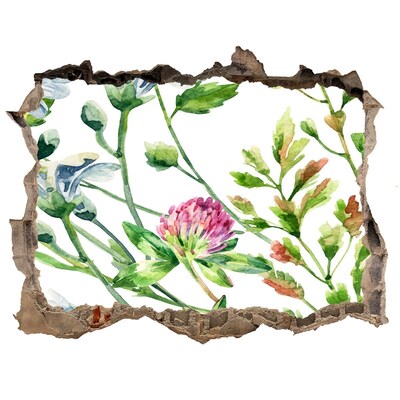 Hole wall sticker Flower garden behind the walls