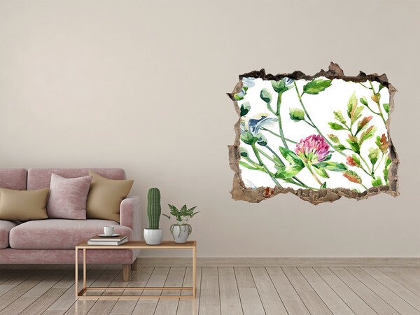 Hole wall sticker Flower garden behind the walls