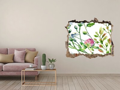 Hole wall sticker Flower garden behind the walls