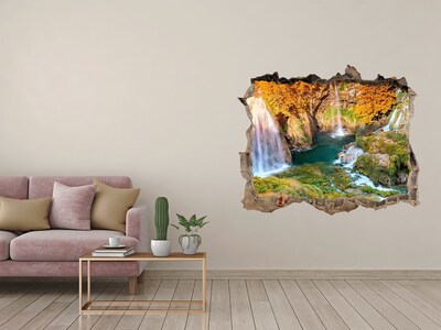 Hole wall sticker Waterfalls in the autumn scenery