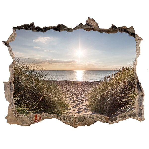 Hole wall sticker Sunset over the beach