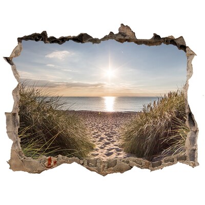 Hole wall sticker Sunset over the beach