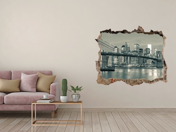 Hole wall sticker View of New York