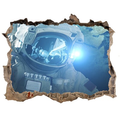 Hole in the wall decal Astronaut in space