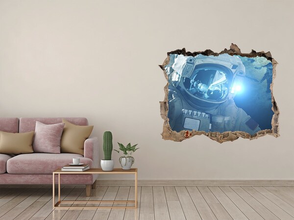 Hole in the wall decal Astronaut in space