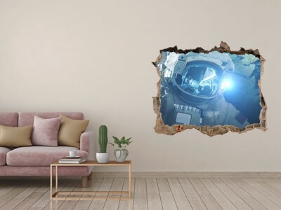 Hole in the wall decal Astronaut in space