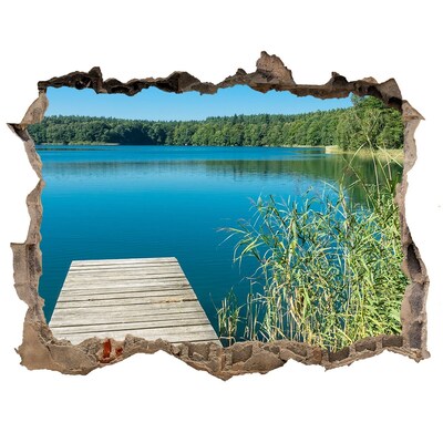 Hole in the wall sticker Lake in the forest
