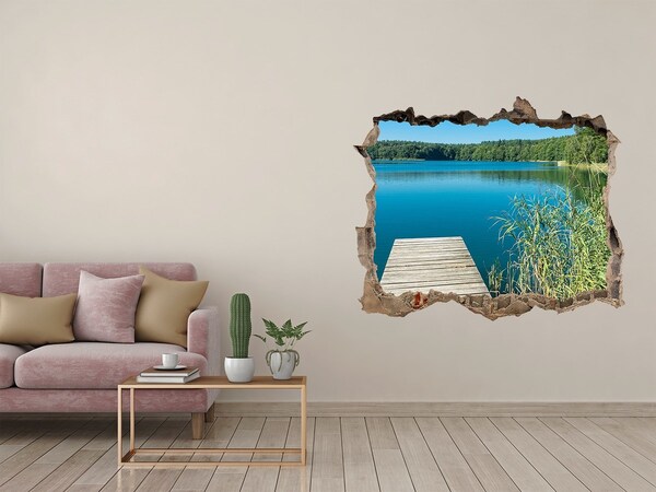 Hole in the wall sticker Lake in the forest