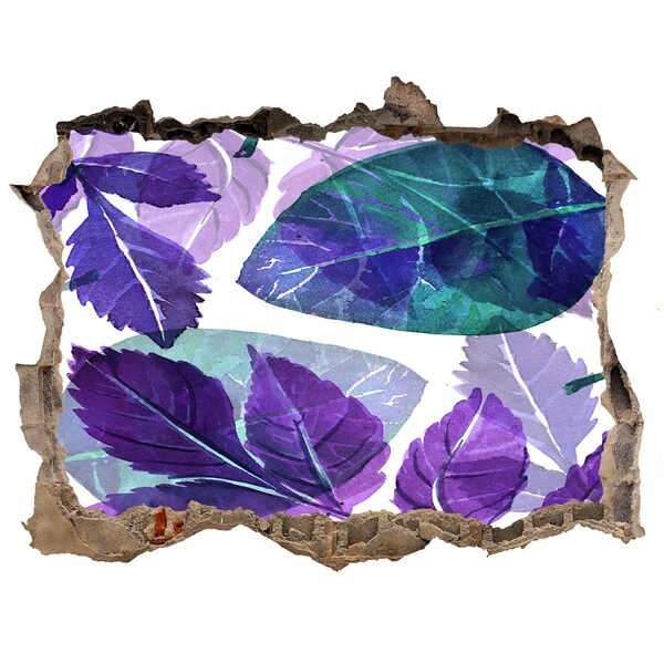 Hole in the wall decal Green leaves in a hole in the wall