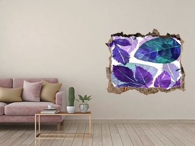 Hole in the wall decal Colorful leaves