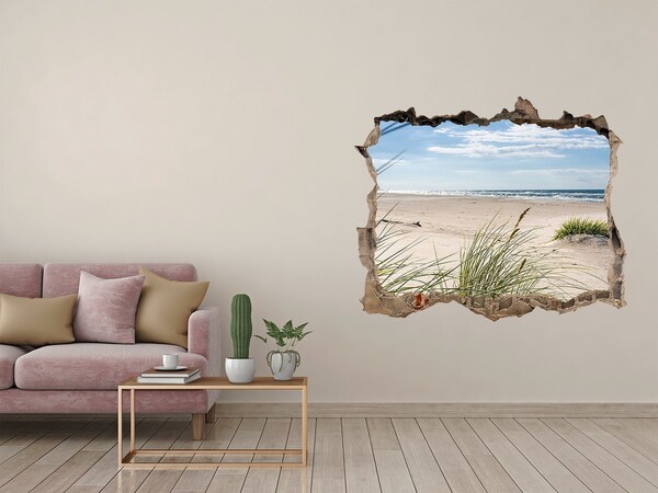 Hole in the wall decal View of the beach