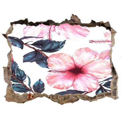 Hole in the wall sticker A flower paradise behind the wall
