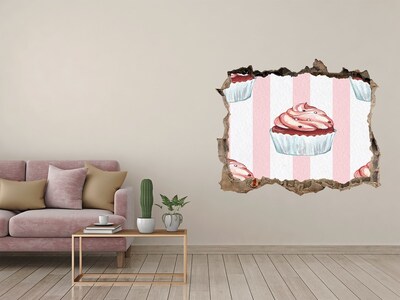 3D wall hole Cupcake in a Hole in the Wall