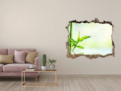 Hole wall sticker Green paradise with bamboo