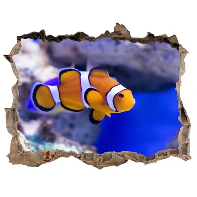 Hole wall sticker Coral reef with clownfish