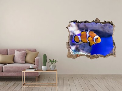 Hole wall sticker Coral reef with clownfish