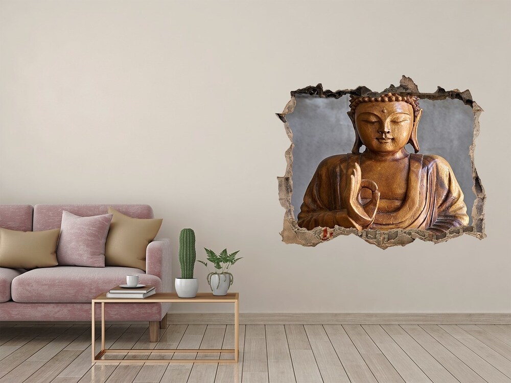 3D wall hole Wooden Buddha