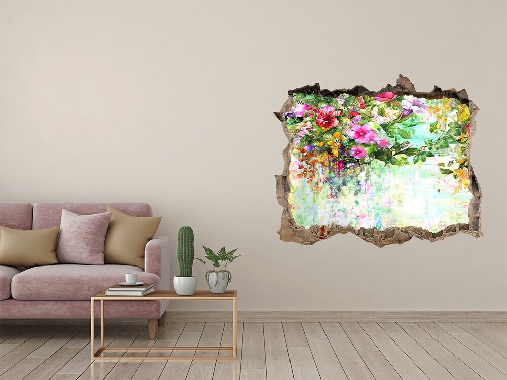 3D wall hole Multi -colored flowers