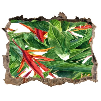 3D wall hole Tropical paradise behind the wall