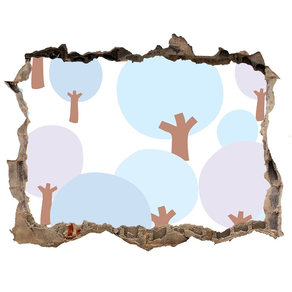 Hole wall sticker Colorful trees