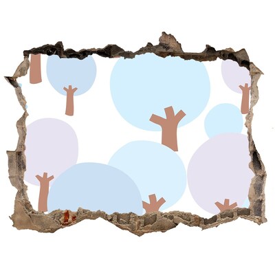 Hole wall sticker Landscape with trees