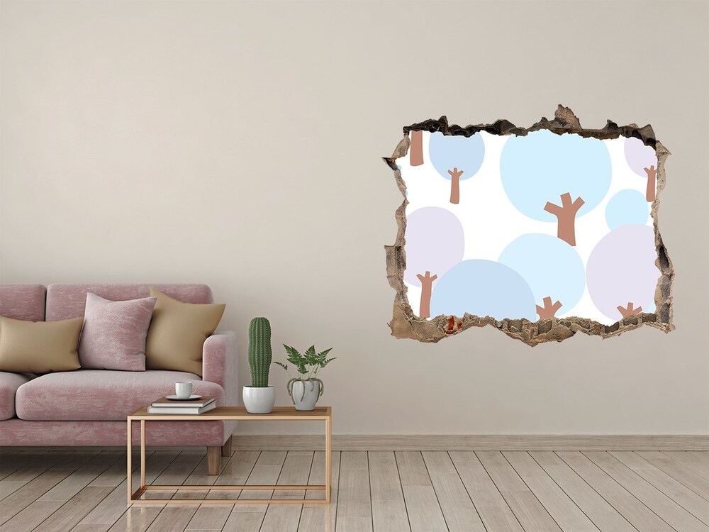 Hole wall sticker Colorful trees