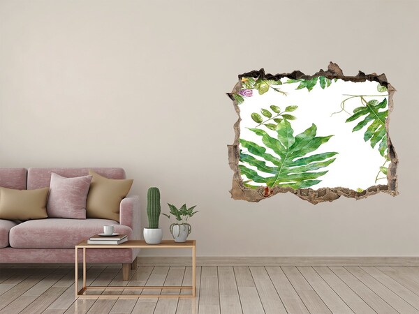 Hole in the wall sticker Floral pattern