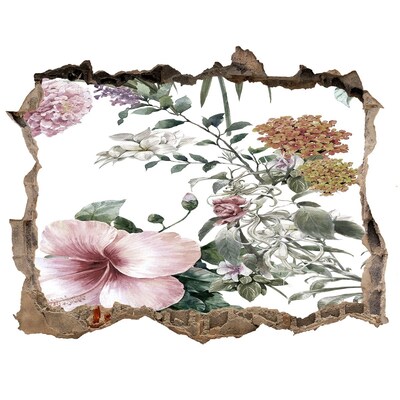 Hole in the wall sticker Floral pattern