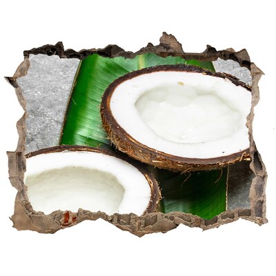 3D wall hole wallpaper Coconut halves