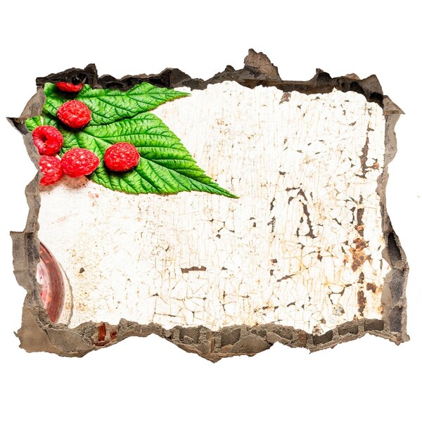 Hole wall sticker Fruity charm in a damaged wall