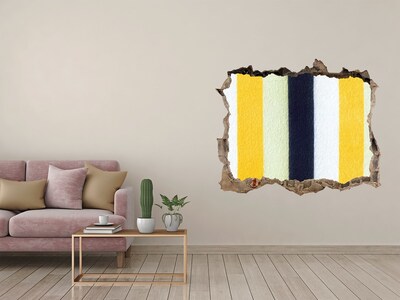 Hole wall sticker Colorful stripes in concrete