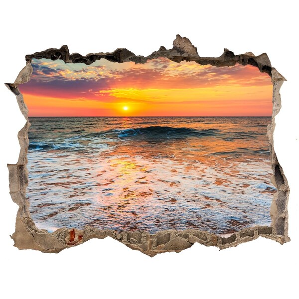 Hole in the wall decal Sunset over the sea