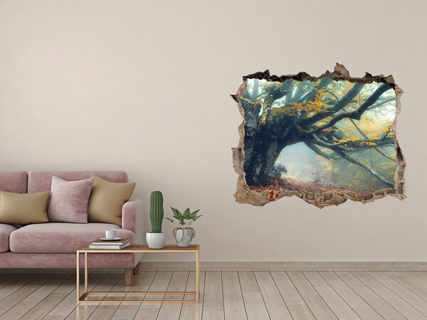 Hole in the wall sticker The enchanted forest in its autumnal robe