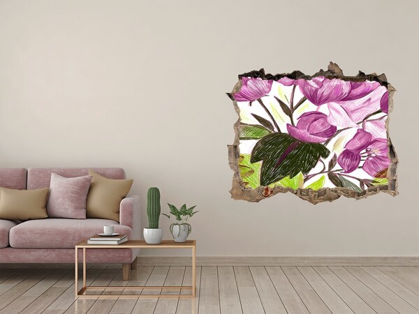 Hole wall sticker Floral pattern