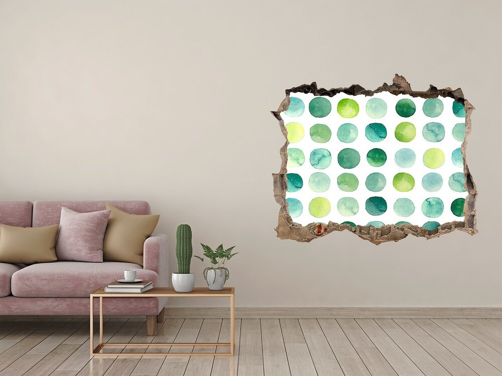 Hole in the wall sticker Green dots