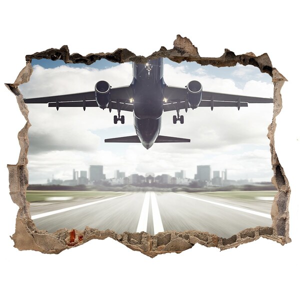 Hole in the wall sticker Starting plane