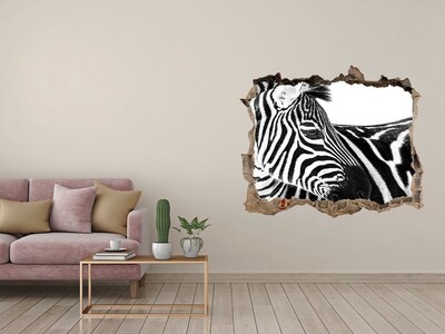 Hole in the wall decal Zebra in a hole in the wall