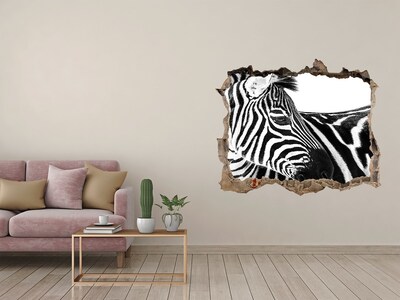 Hole in the wall decal Zebra in the snow