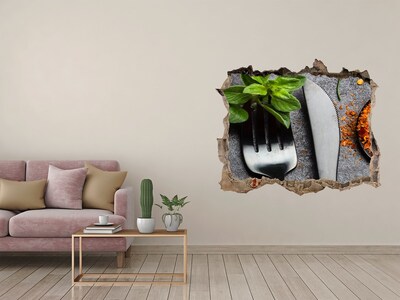 Hole in the wall decal The culinary world behind the wall