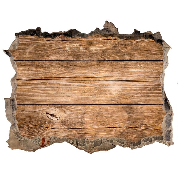 Hole in the wall decal A damaged wall with wooden planks