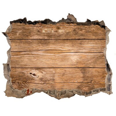 Hole in the wall decal A damaged wall with wooden planks