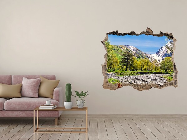 Hole wall sticker Mountain landscape with a river
