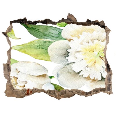 Hole in the wall sticker Peonies